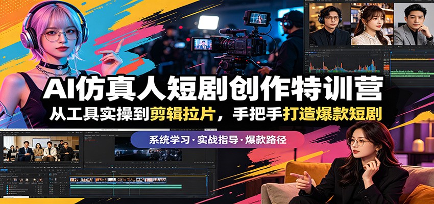 AI仿真人短剧创作特训营：从工具实操到剪辑拉片，手把手打造爆款短剧-悦享网