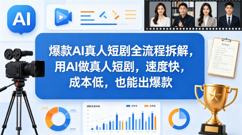 爆款AI真人短剧全流程拆解，用AI做真人短剧，速度快，成本低，也能出爆款-悦享网