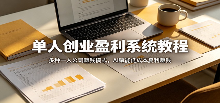单人创业盈利系统教程：多种一人公司赚钱模式，AI赋能低成本复利赚钱-悦享网