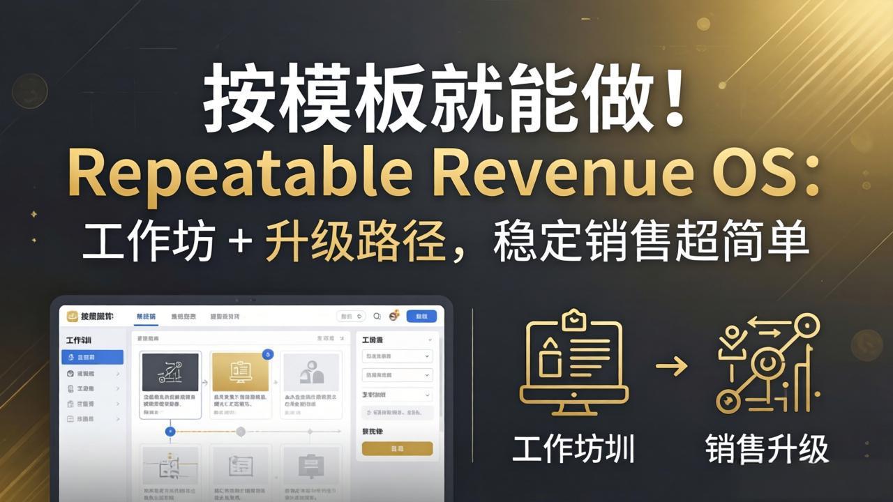 按模板就能做！Repeatable Revenue OS：工作坊 + 升级路径，稳定销售超简单-悦享网