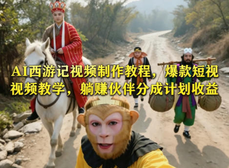 AI西游记视频制作教程，爆款短视频教学，躺賺伙伴分成计划收益-悦享网