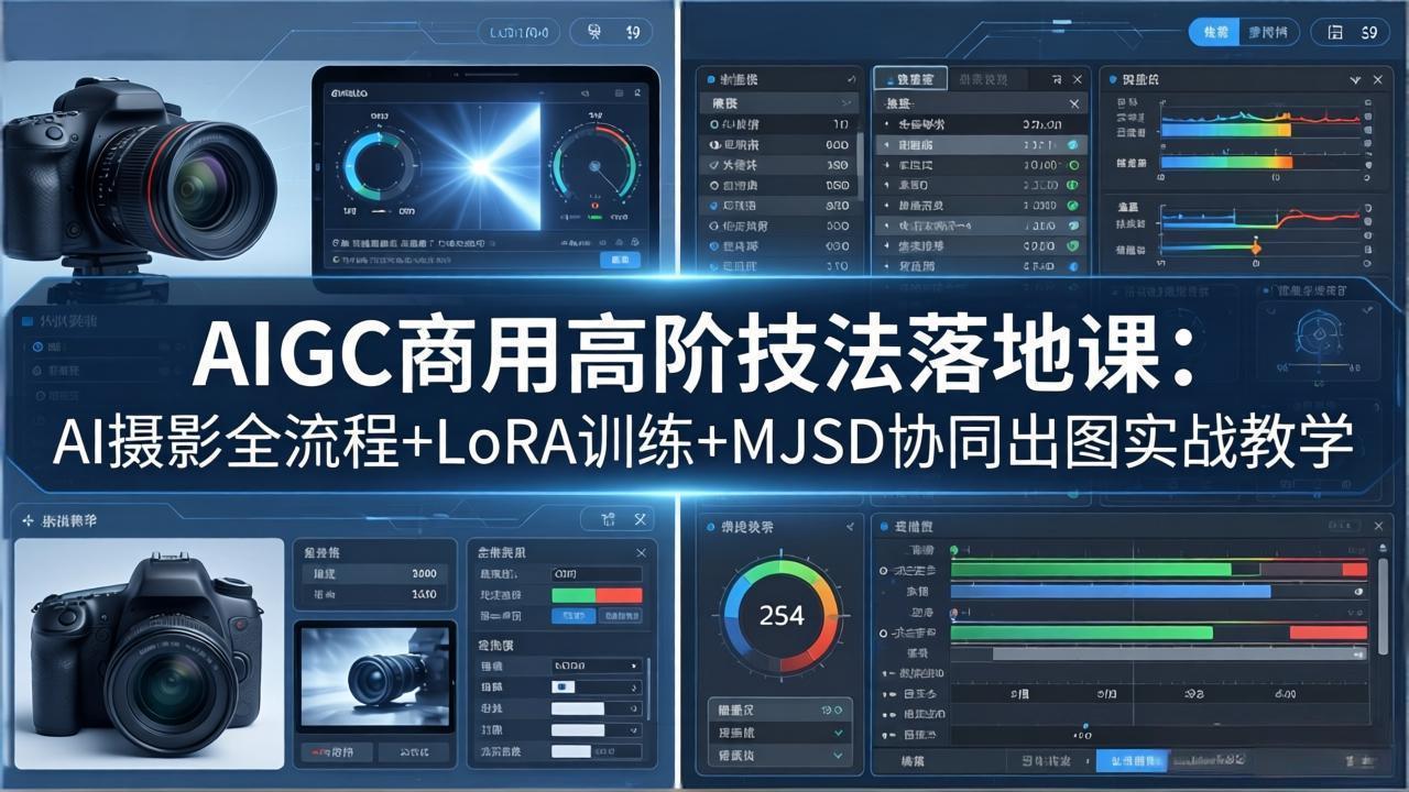 AIGC商用高阶技法落地课：AI摄影全流程+LoRA训练+MJSD协同出图实战教学-悦享网