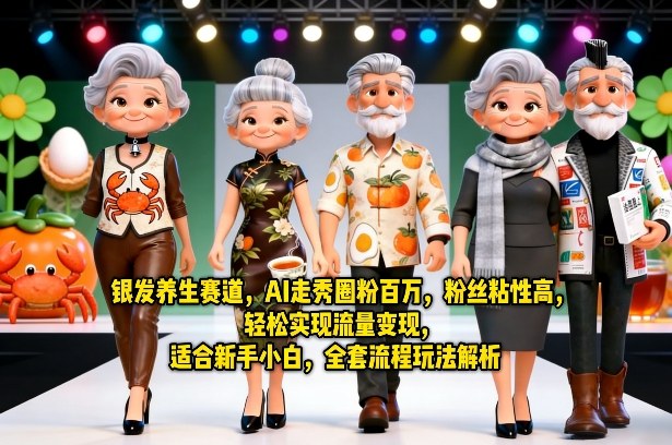 银发养生赛道，AI走秀圈粉百万，粉丝粘性高，轻松实现流量变现，适合新手小白，全套流程玩法解析-悦享网