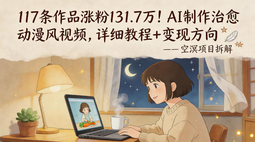 117条作品涨粉131.7W！AI制作治愈动漫风视频，详细教程+变现方向-悦享网