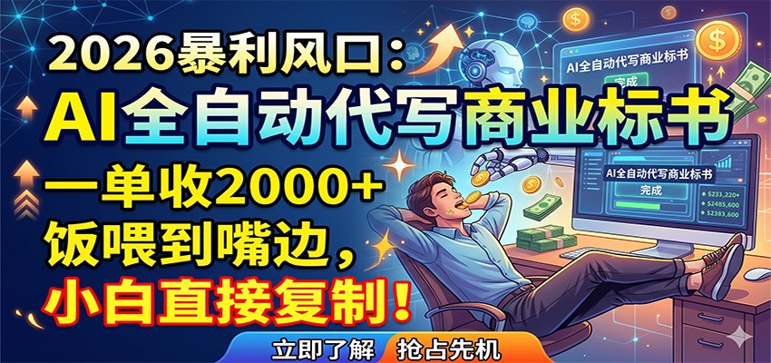 AI全自动代写商业标书，一单收2000+，饭喂到嘴边，小白直接复制-悦享网