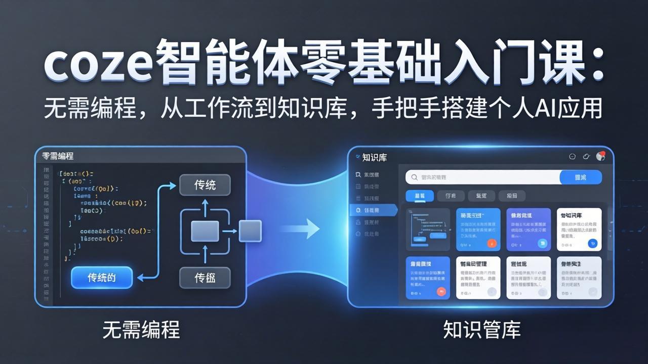 coze智能体零基础入门课：无需编程，从工作流到知识库，手把手搭建个人AI应用-悦享网