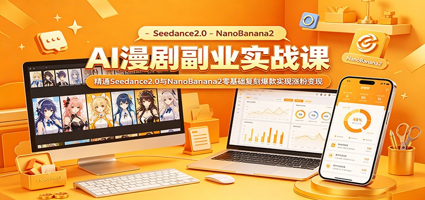AI漫剧副业实战课：精通Seedance2.0与NanoBanana2零基础复刻爆款实现涨粉变现-悦享网