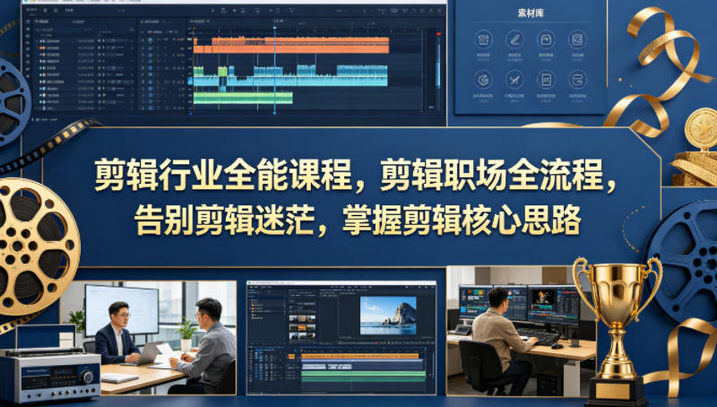剪辑行业全能课程，剪辑职场全流程，告别剪辑迷茫，掌握剪辑核心思路-悦享网