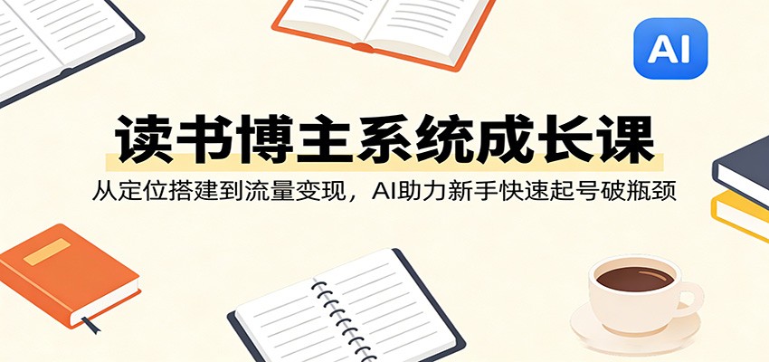 读书博主系统成长课：从定位搭建到流量变现，AI助力新手快速起号破瓶颈-悦享网