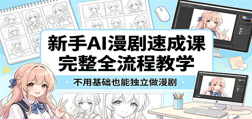 新手AI漫剧速成课：完整全流程教学，不用基础也能独立做漫剧-悦享网