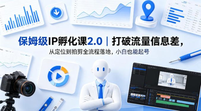 保姆级IP孵化课2.0｜打破流量信息差，从定位到拍剪全流程落地，小白也能起号-悦享网