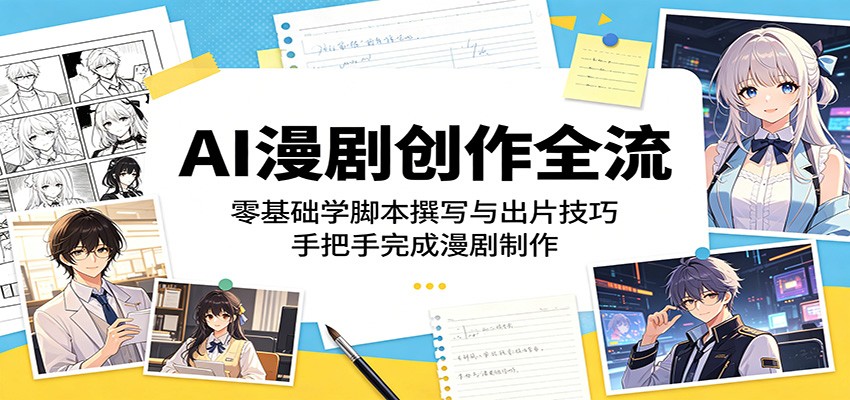 AI漫剧创作全流程：零基础学脚本撰写与出片技巧，手把手完成漫剧制作-悦享网