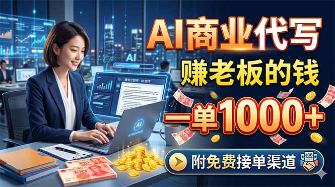 AI商业代写，赚老板的钱，一单1000+，附免费接单渠道-悦享网