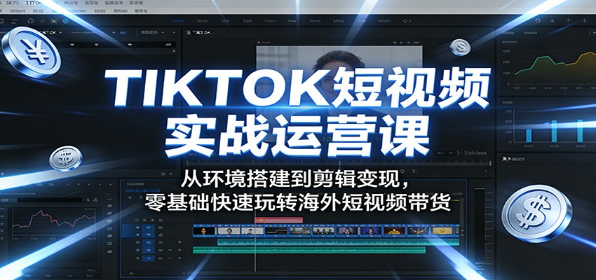 TIKTOK短视频实战运营课：从环境搭建到剪辑变现，零基础快速玩转海外短视频带货-悦享网