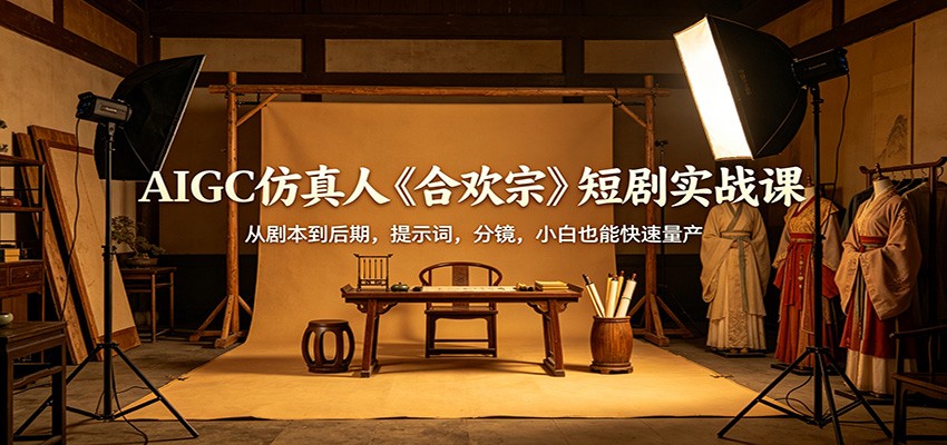 AIGC仿真人《合欢宗》短剧实战课：从剧本到后期，提示词，分镜，小白也能快速量产-悦享网