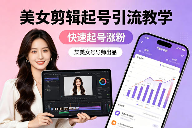 某美女号导师出品：美女剪辑起号引流教学，快速起号涨粉-悦享网