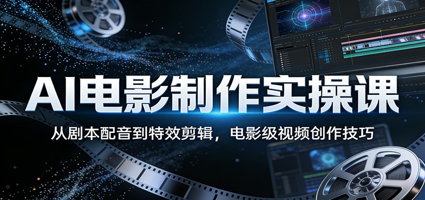 AI电影制作实操课：从剧本配音到特效剪辑，电影级视频创作技巧-悦享网