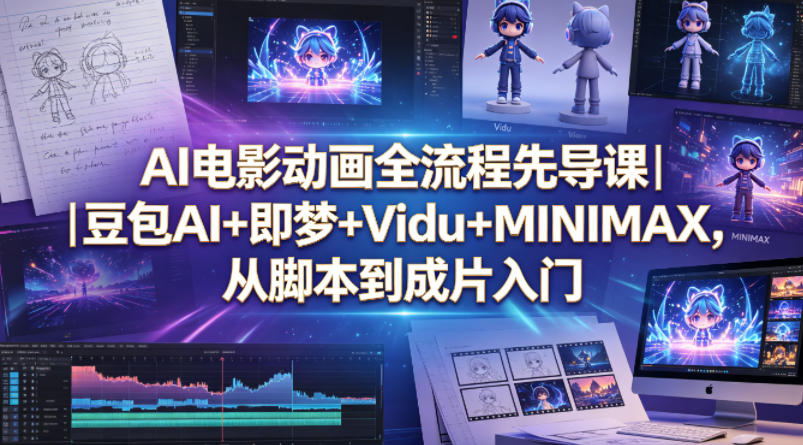 AI电影动画全流程先导课｜豆包AI+即梦+Vidu+MINIMAX，从脚本到成片入门-悦享网