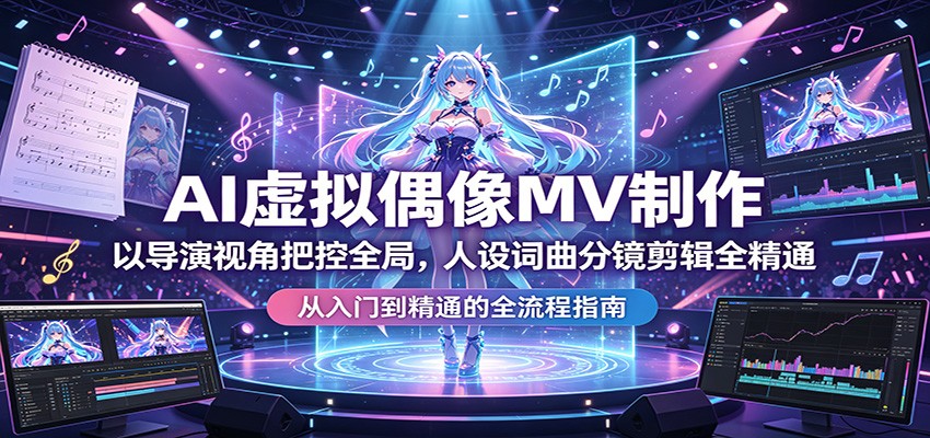 AI虚拟偶像MV制作：以导演视角把控全局，人设词曲分镜剪辑全精通-悦享网
