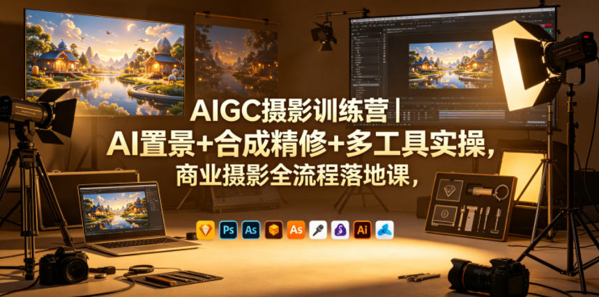 AIGC摄影训练营｜AI置景+合成精修+多工具实操，商业摄影全流程落地课-悦享网