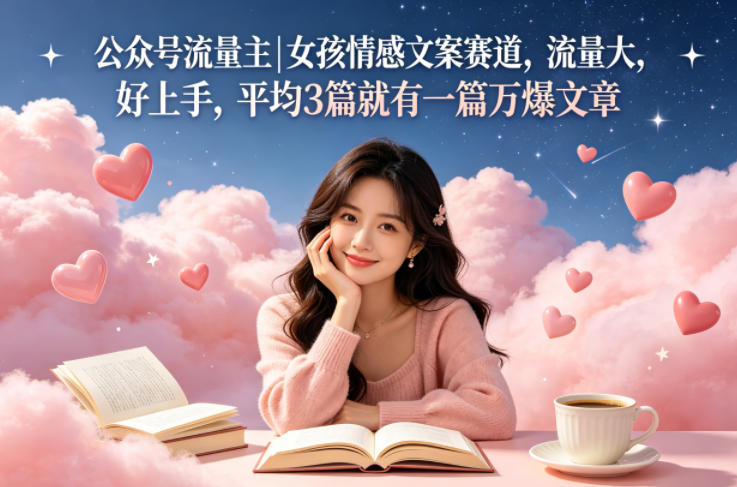 公众号流量主女孩情感文案赛道，流量大，好上手，平均3篇就有一篇万爆文章-悦享网
