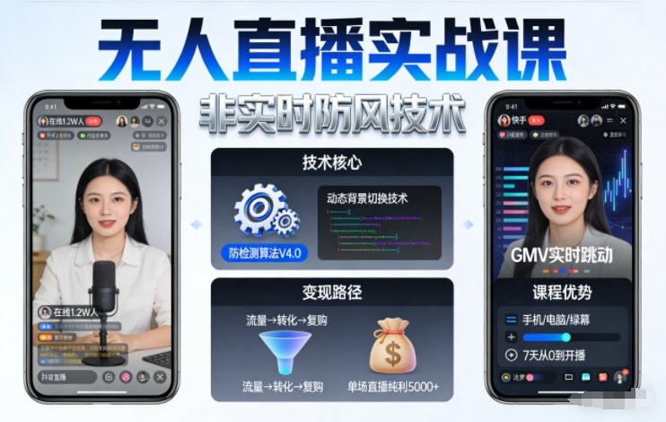宝子哥无人直播实战课，非实时防风技术，聚焦抖音快手等平台直播带货，轻松开启直播变现之路(更新2026年5月10日)-悦享网