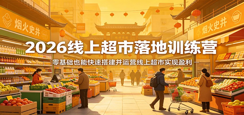 2026线上超市落地训练营，零基础也能快速搭建并运营线上超市实现盈利-悦享网