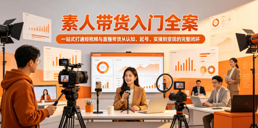 素人带货入门全案，一站式打通短视频与直播带货从认知、起号、实操到变现的完整闭环-悦享网
