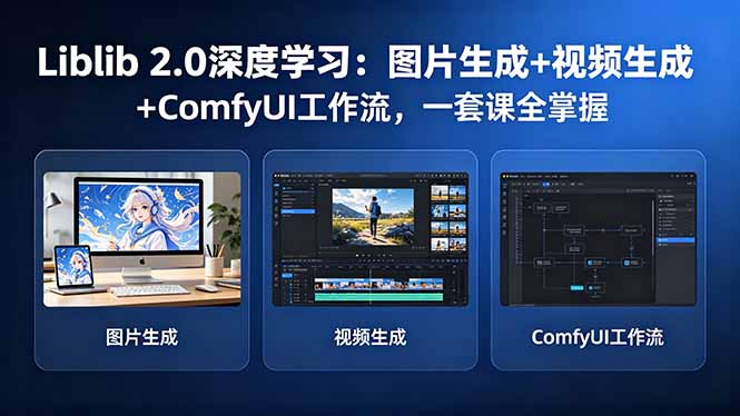 Liblib 2.0深度学习：图片生成+视频生成+ComfyUI工作流，一套课全掌握-悦享网