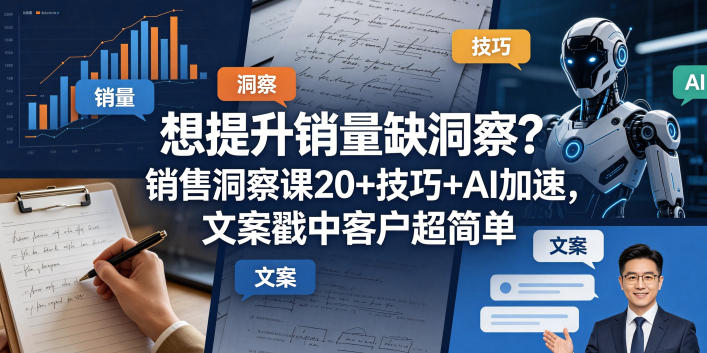 想提升销量缺洞察？销售洞察课20+技巧+AI加速，文案戳中客户超简单【原创双语字幕】-悦享网