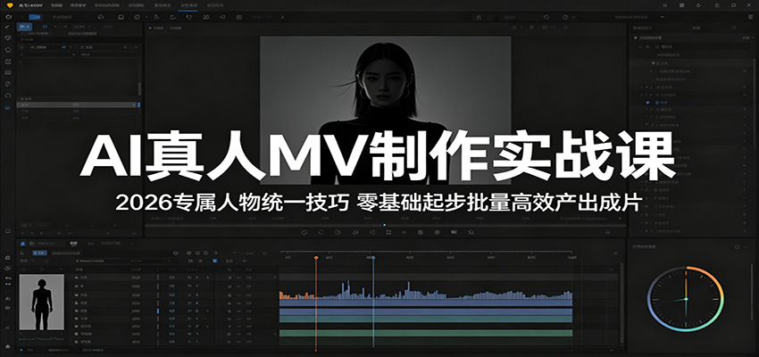 AI真人MV制作实战课：2026专属人物统一技巧，零基础起步批量高效产出成片-悦享网