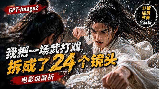用GPT-Image2，把一段武打对决拆成24个连续镜头，从人物建立、动作衔接、运镜节奏，到情绪爆发-悦享网