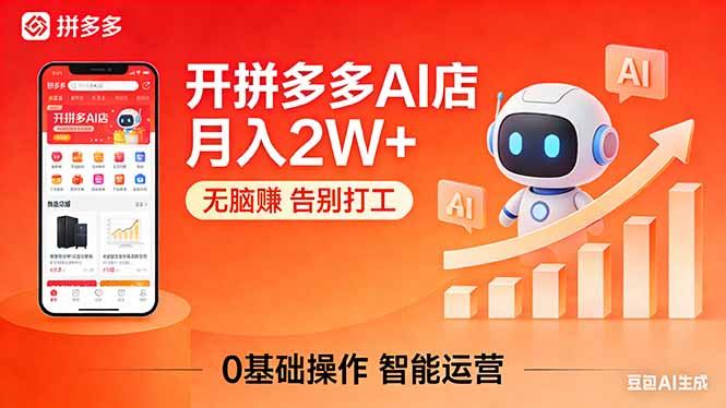 开一家拼多多AI店，月入2W+，无脑赚，告别打工，附SOP手册-悦享网